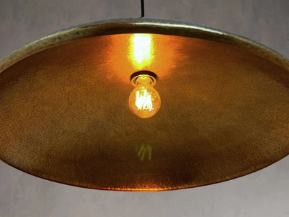 Low Profile Flat Bronze Brass Pendant Light
