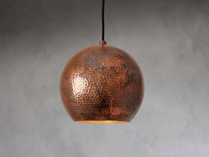 Copper Globe Pendant Light
