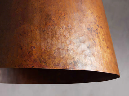 Hammered Copper Cone Pendant Light