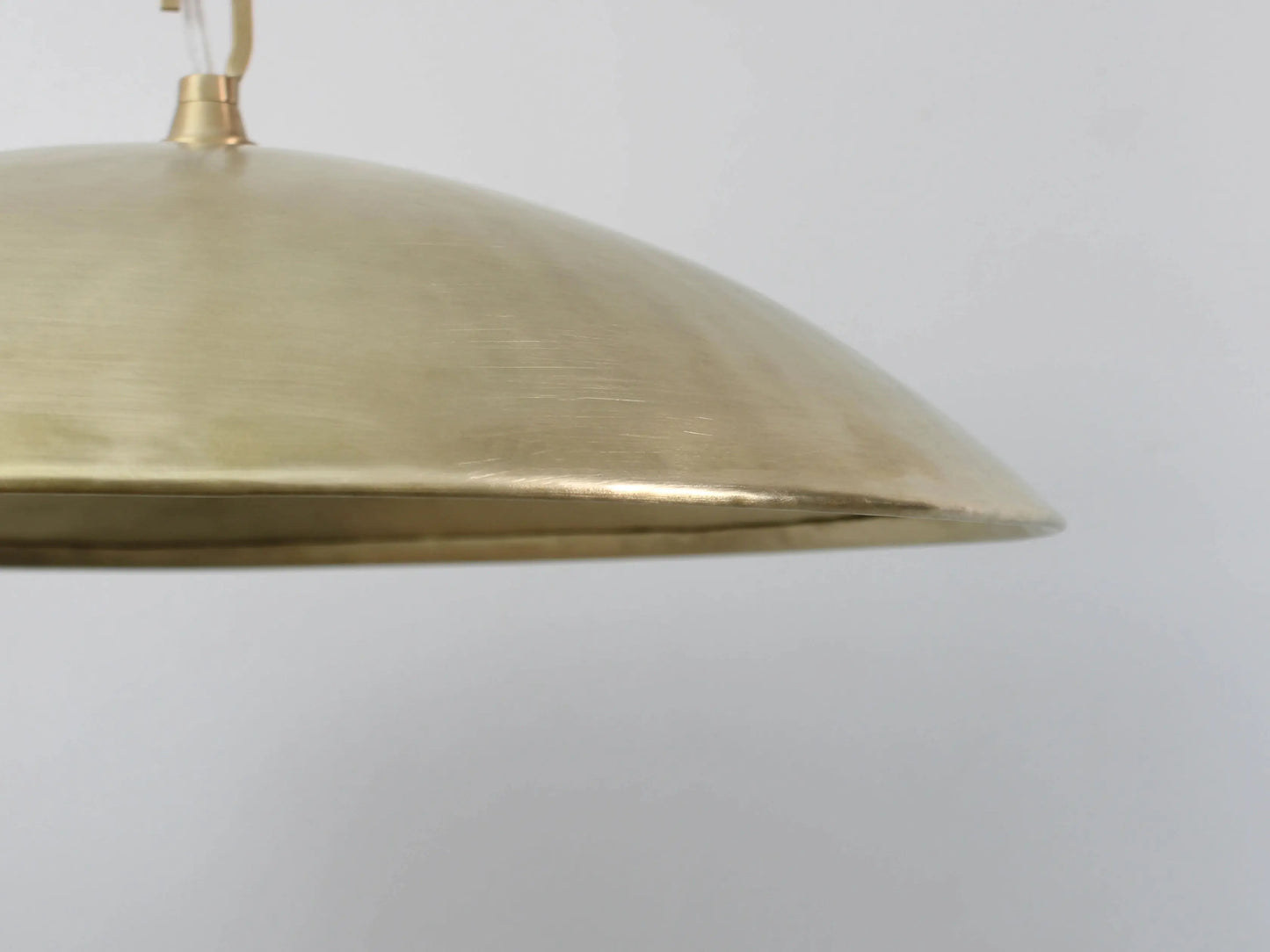 Low Profile Flat Brushed Brass Pendant Light