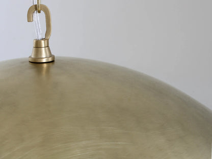 Low Profile Flat Brushed Brass Pendant Light