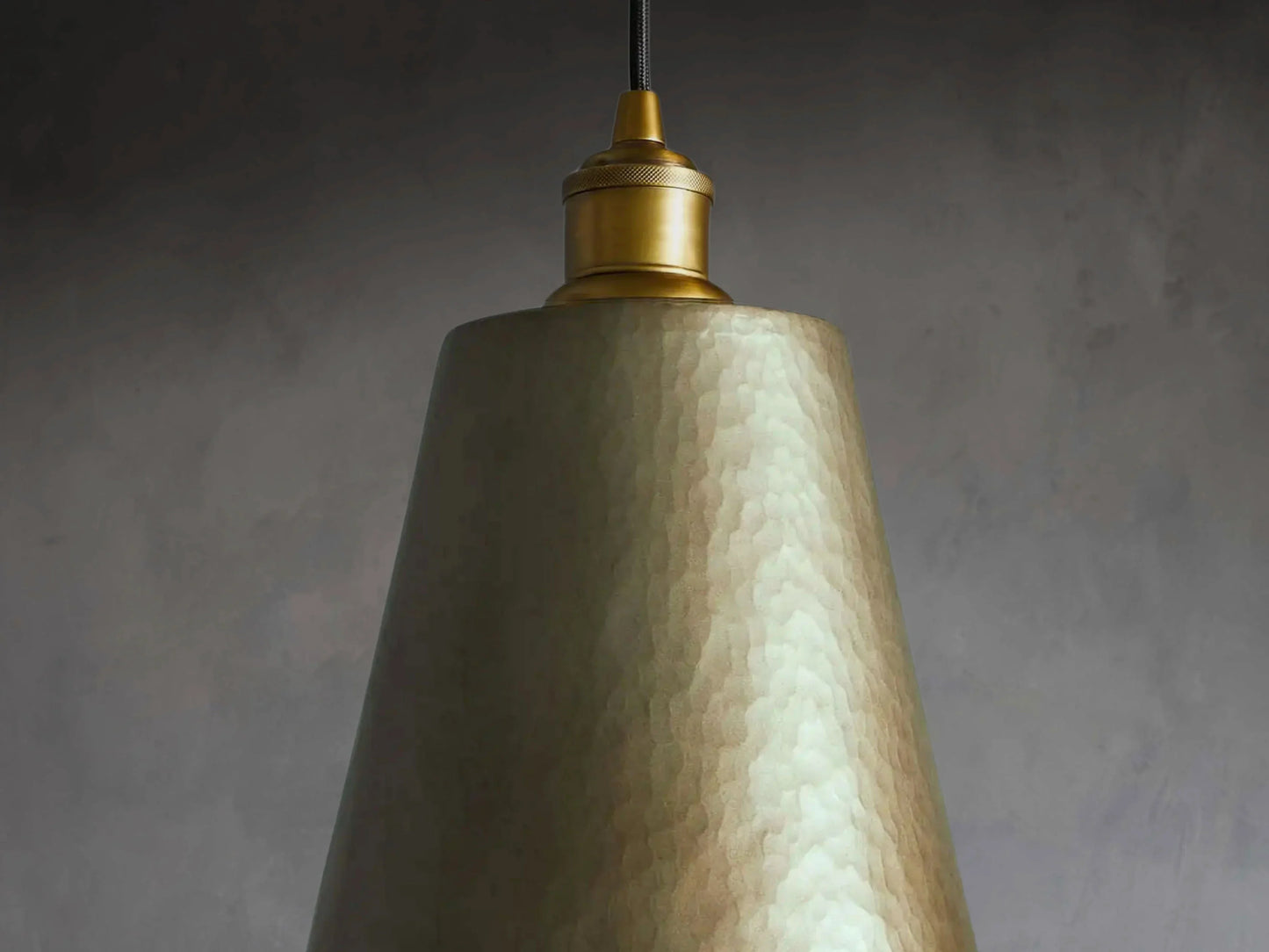 Hammered Brass Cone Pendant Light