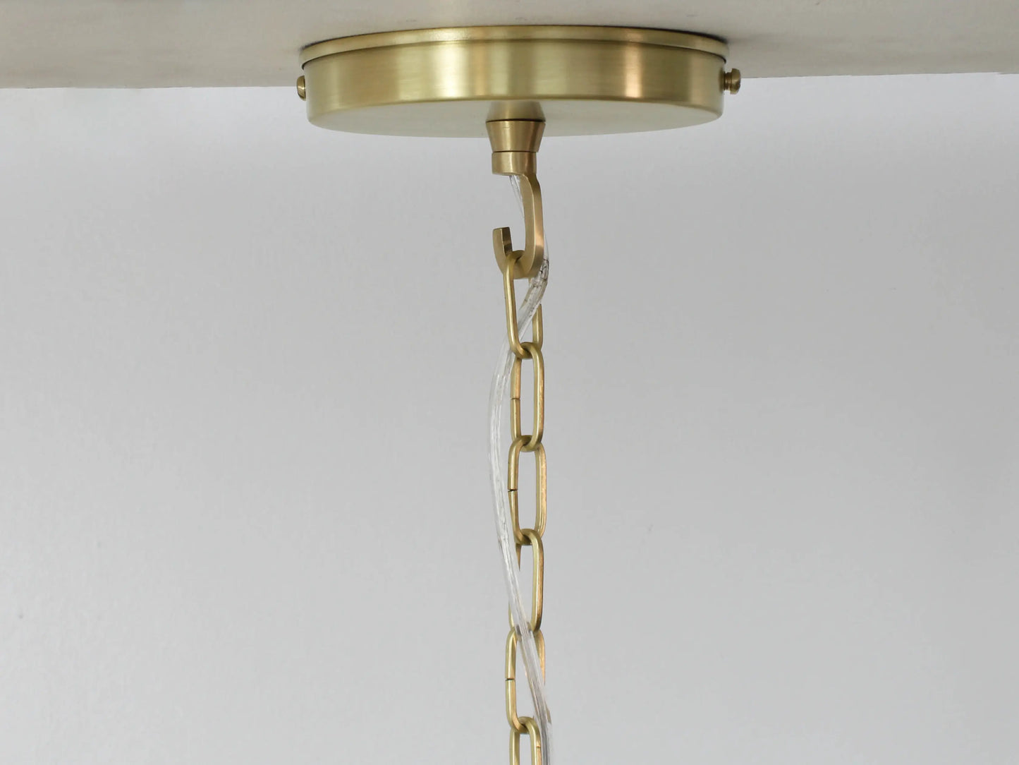 Low Profile Flat Brushed Brass Pendant Light