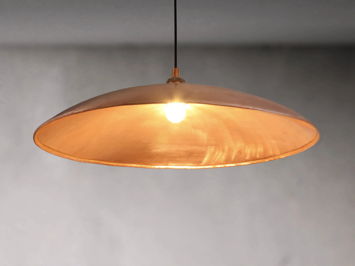 Brushed Copper Flat Pendant Light