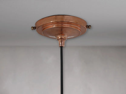 Oxidized Copper Flat Pendant Light