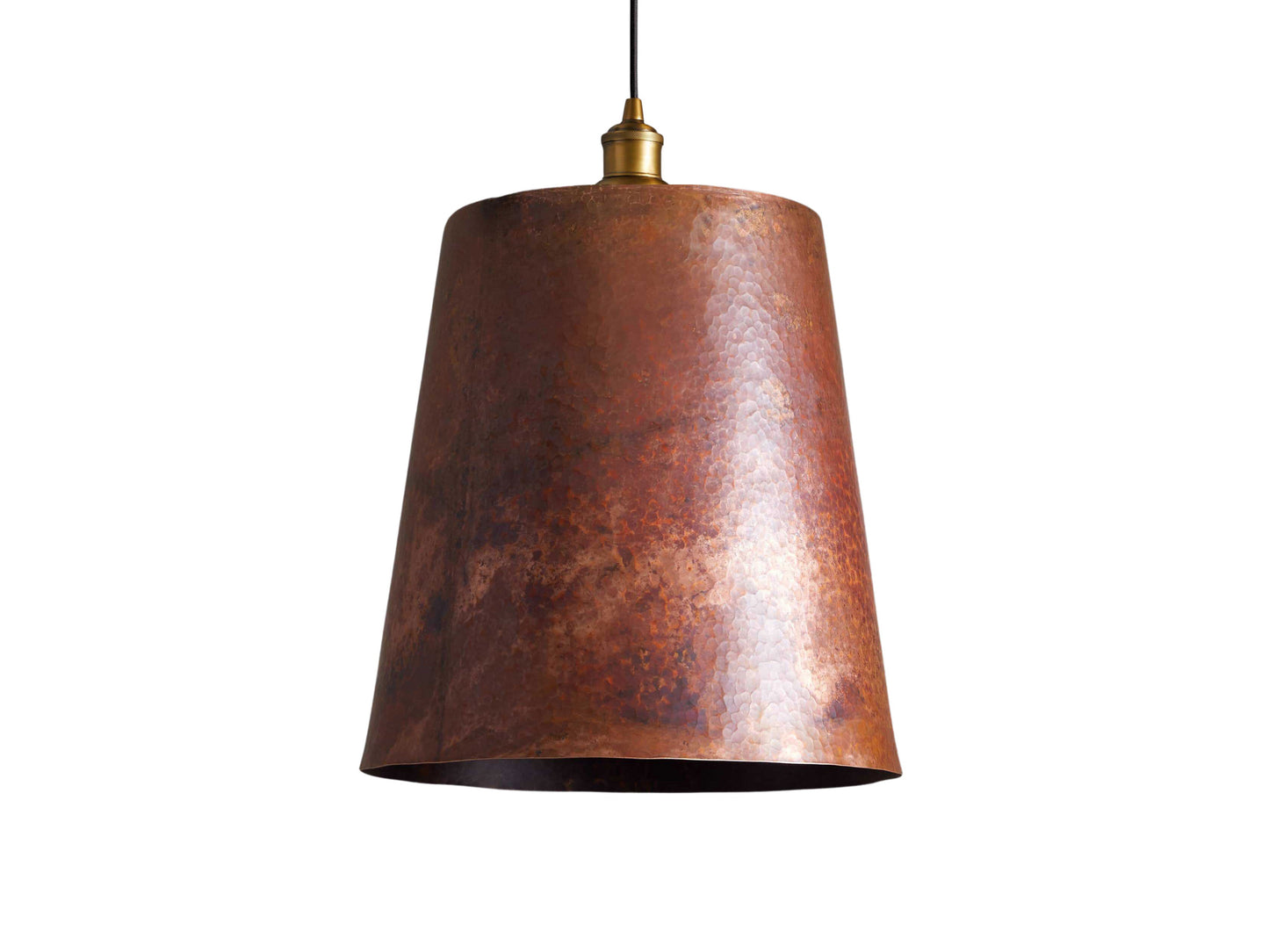 Hammered Copper Cone Pendant Light