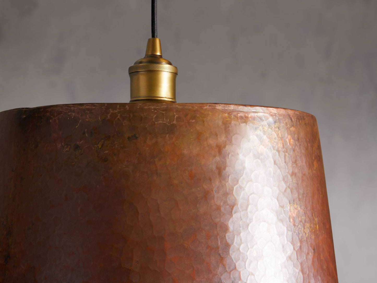Hammered Copper Cone Pendant Light