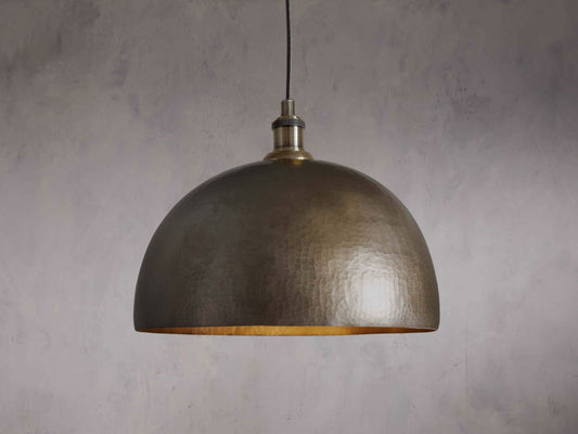Hammered Bronze Dome Pendant Light