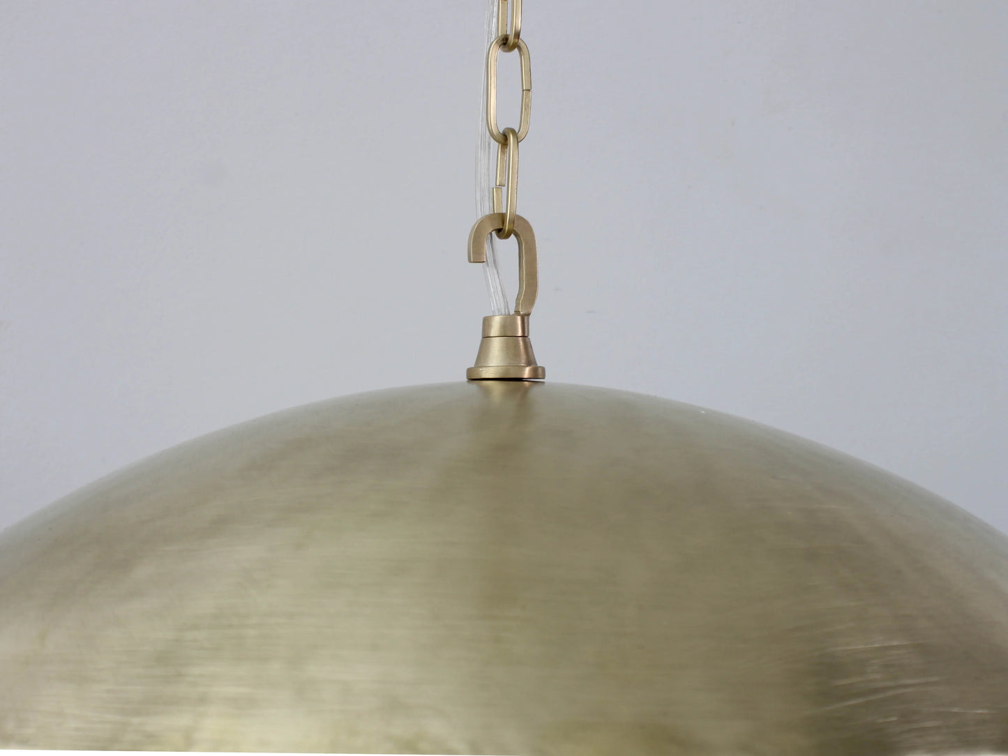 Low Profile Flat Brushed Brass Pendant Light