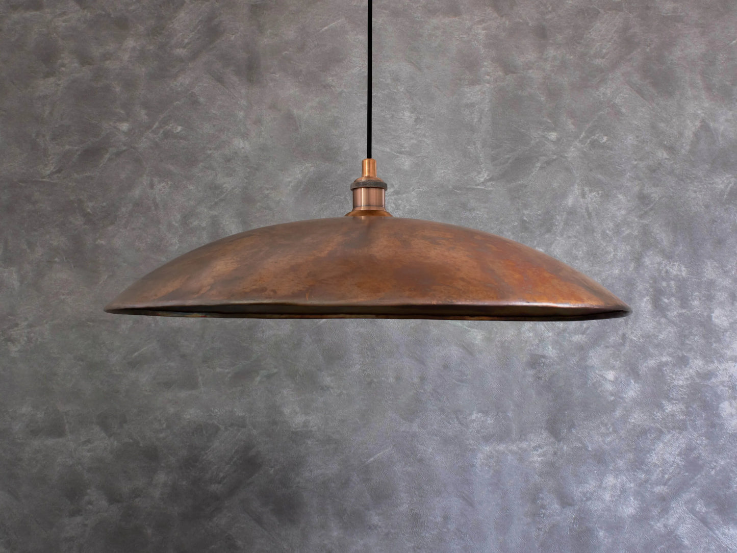 Oxidized Copper Flat Pendant Light