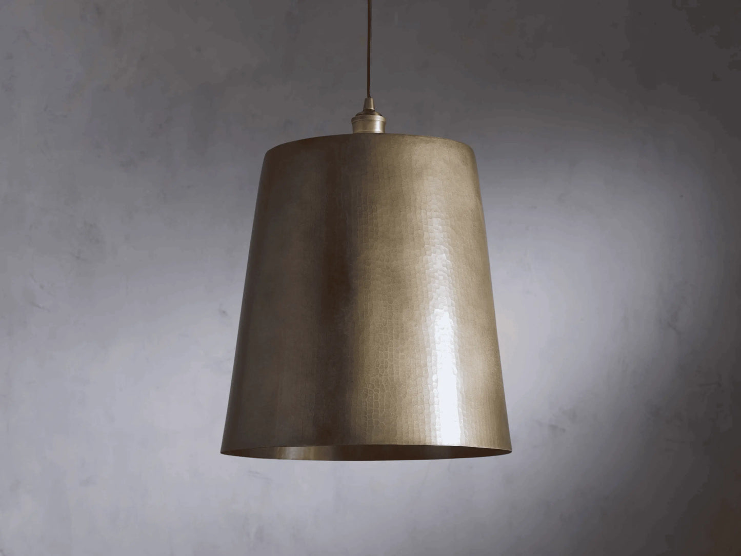 Hammered Brass Cone Pendant Light