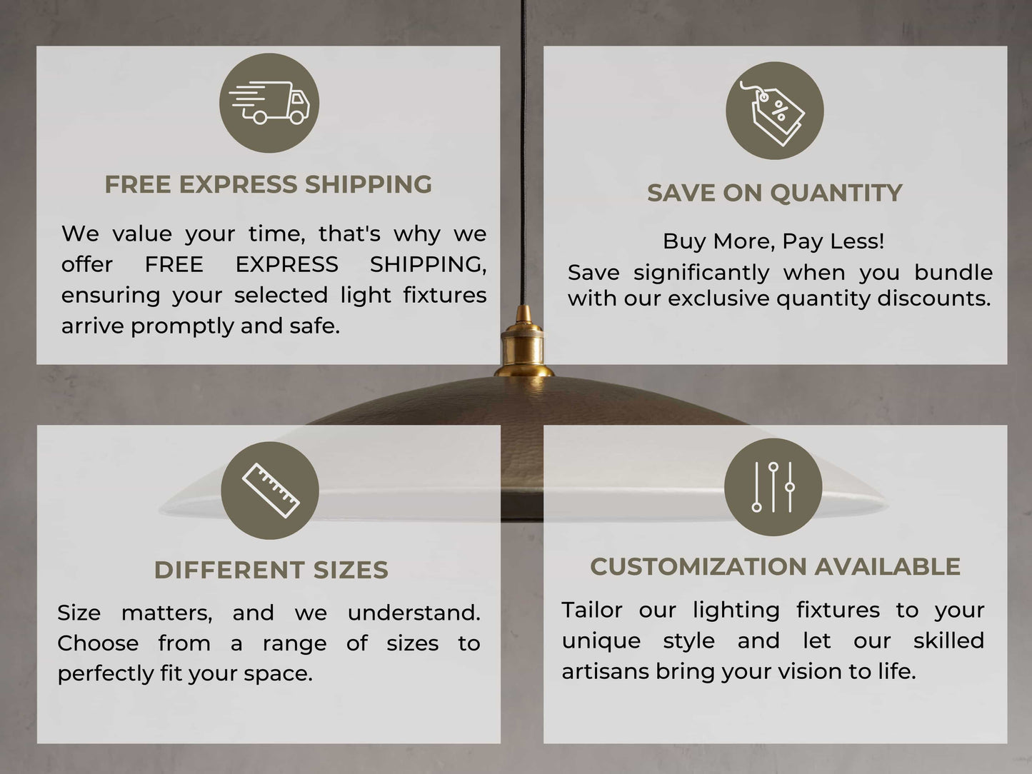 Low Profile Flat Bronze Brass Pendant Light