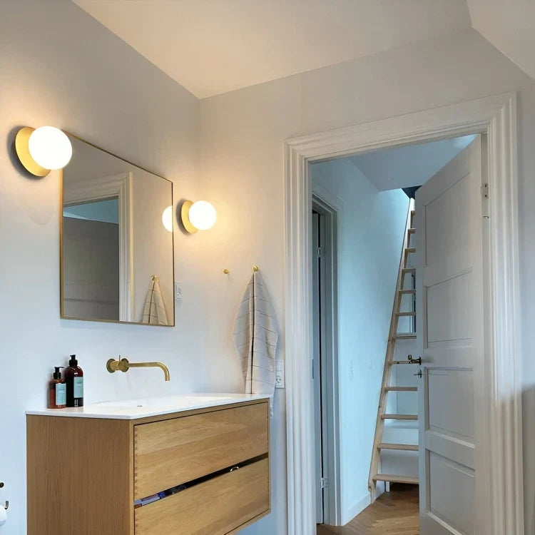 Brass Mini Orb Globe Wall Lamp