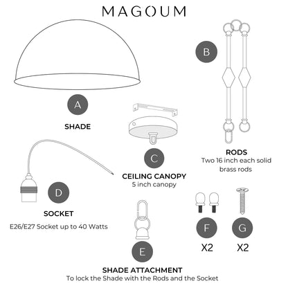 Brass Dome Pendant Light